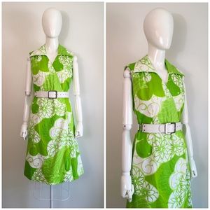 Vintage Liberty House Green Hawaiian Wrap Dress
